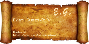 Eder Gusztáv névjegykártya